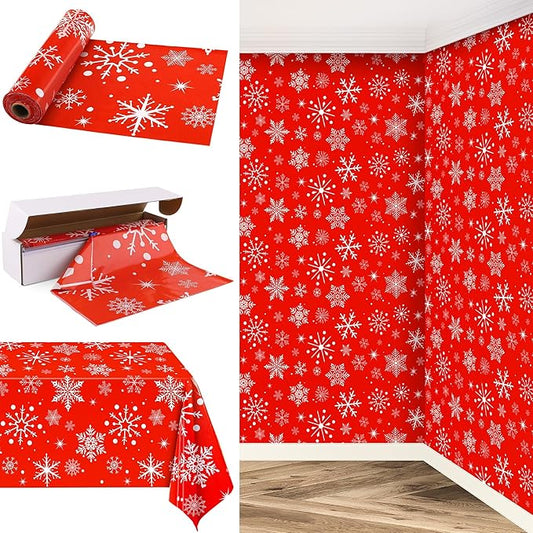 Kochorie 100 Ft x 54 Inch Snowflake Tablecloth Roll