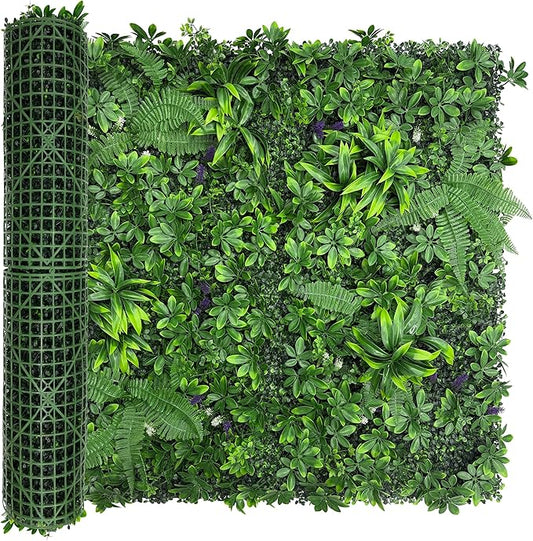 Artificial Green Boxwood Grass Wall Roll: 40"x120" UV Protected Ivy Privacy