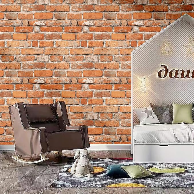 Faux Brick Peel and Stick Wallpaper 17.7" x 78.7" Contact Paper