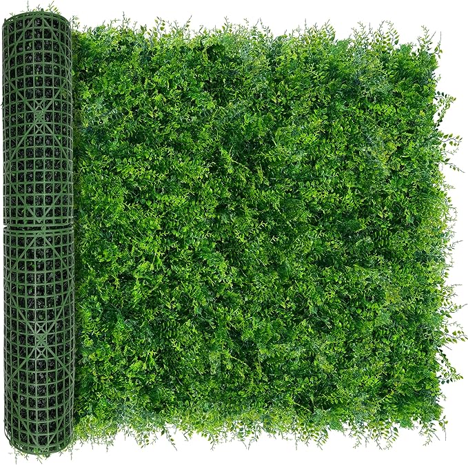 Greenery Faux Grass Wall Backdrop: 48"x128" UV-Anti Artificial Green Boxwood