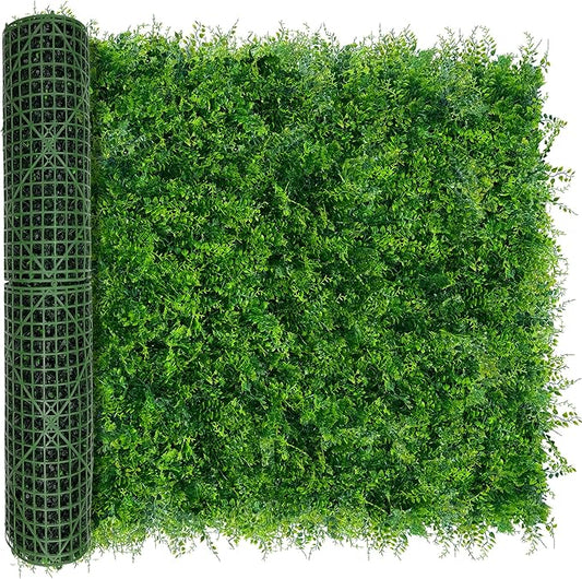 Greenery Faux Grass Wall Backdrop: 48"x128" UV-Anti Artificial Green Boxwood