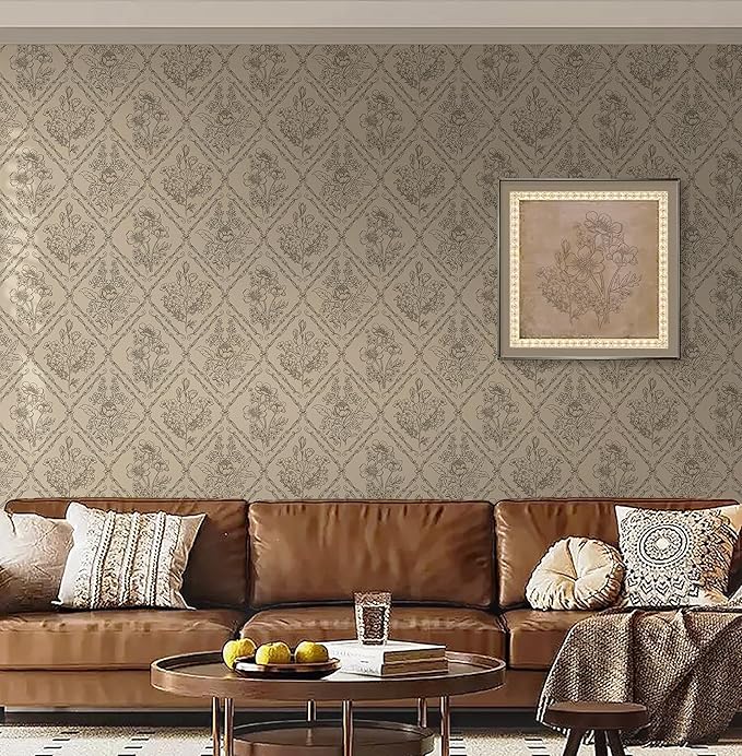 Toduso Peel and Stick Wallpaper Vintage Wall Paper Boho Contact Paper Neutral