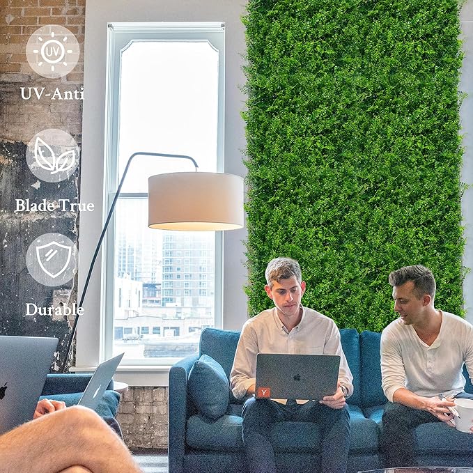 ODTORY Artificial Plants Hedge Wall Panels：20x20 Inch 16P UV-Anti Greenery
