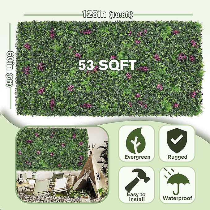 Greenery Grass Wall Boxwood Plant Roll: 60"x128"