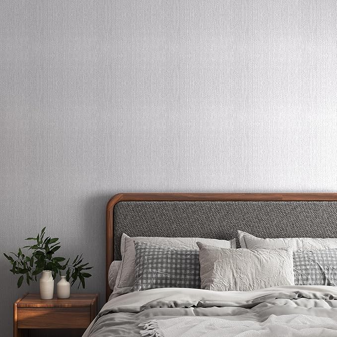 Grasscloth Peel and Stick Wallpaper Gray Fabric Wallpaper Faux Linen Wallpapers
