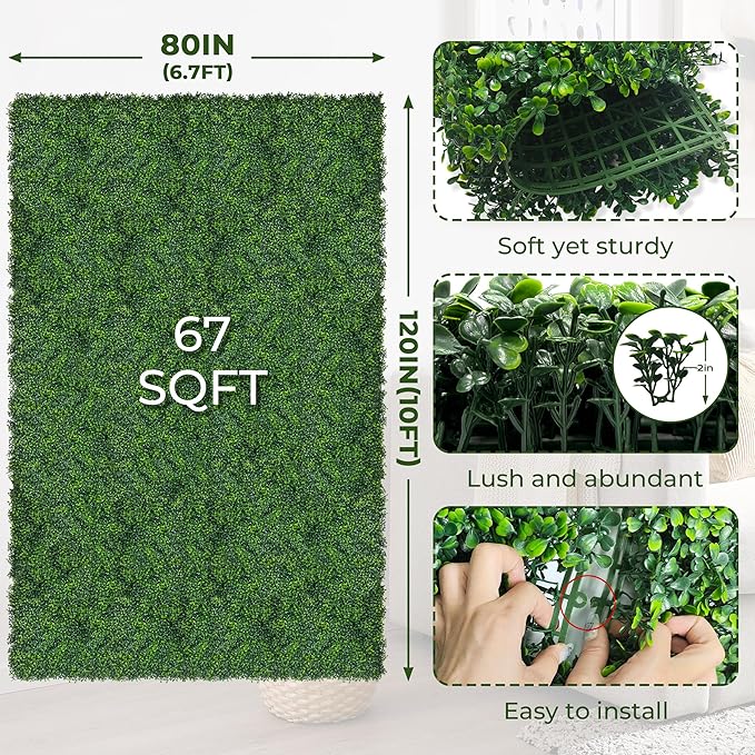 Artificial Ivy Privacy Fence Screen: 80"x 120" 4-Layer Leaf UV-Anti Faux