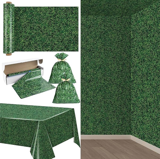 Kochorie 54 Inch x 100 Ft Grass Plastic Table Cloth Roll Disposable Waterproof