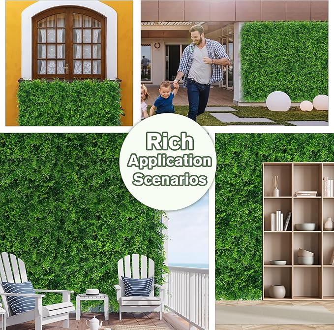 Greenery Faux Grass Wall Backdrop: 80"x120" UV-Anti Artificial Green Boxwood