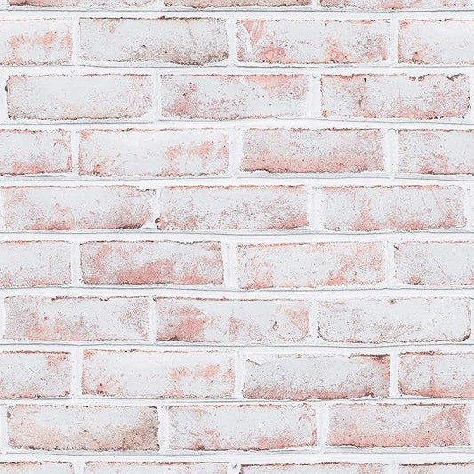 Tempaper White-Washed Brick Removable Peel and Stick Wallpaper, 20.5 in X 16.5