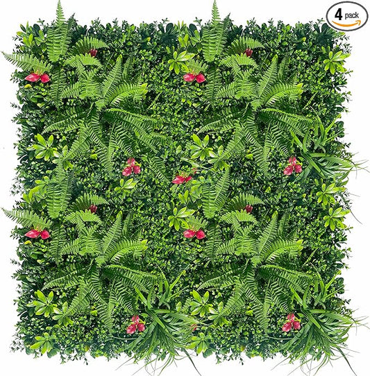 ODTORY Artificial Grass Wall Backdrop Panels: 40×40 in UV-Anti Greenery Boxwood