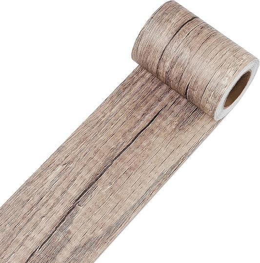 Decotalk Wood Wall Border Wallpaper Border Peel and Stick 3"X590" Wood Contact