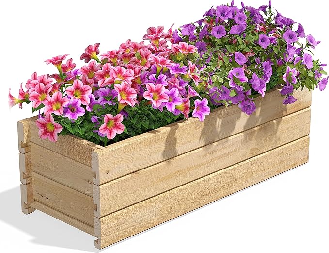 Greenes Fence Cedar Wood Planter Box, 32" x 11" x 10" - Made in USA with North American Cedar
