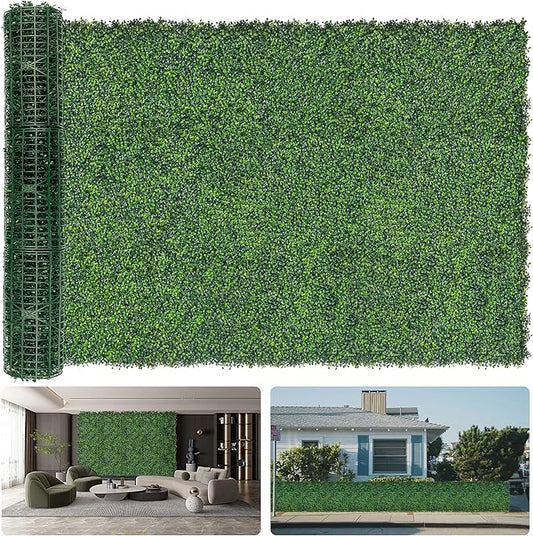 Artificial Boxwood Roll Panels: 60"x138" UV-Anti Faux Hedge Privacy Screen