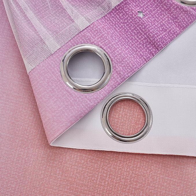XiDi Curtains for Bedroom Decor, Rainbow Pink PurpleYellow52/90/1