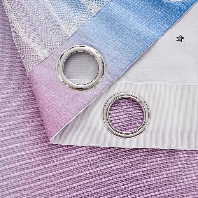 XiDi Curtains for Bedroom Decor, Rainbow Green PurpleBlue34/96/1