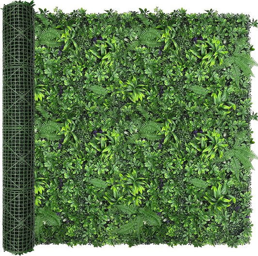 Artificial Green Boxwood Grass Wall Roll: 80"x120" UV Protected Ivy Privacy