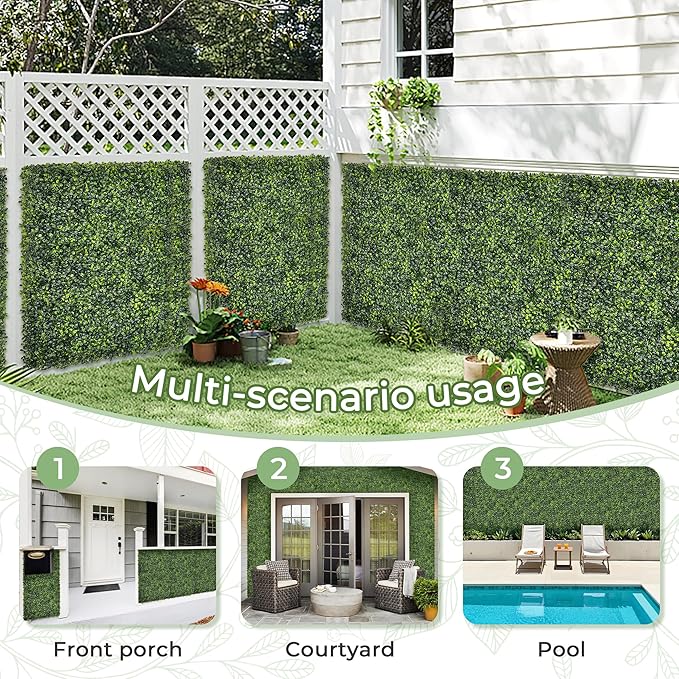 Artificial Boxwood Backdrop Roll: 40"x120" UV-Anti Greenery Faux Grass Hedge