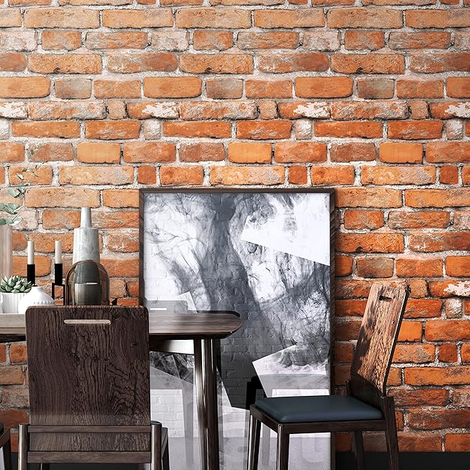 Faux Brick Peel and Stick Wallpaper 17.7" x 197" Contact Paper