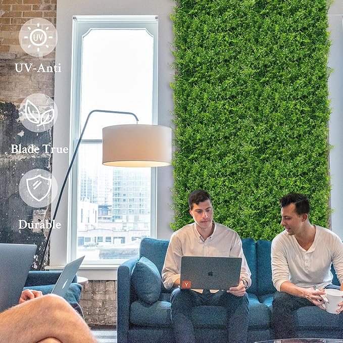 ODTORY Artificial Plants Hedge Wall Panels：20x20 Inch 12P UV-Anti Greenery