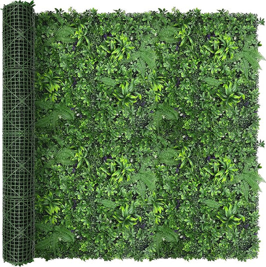 Artificial Green Boxwood Grass Wall Roll: 80"x120" UV Protected Ivy Privacy