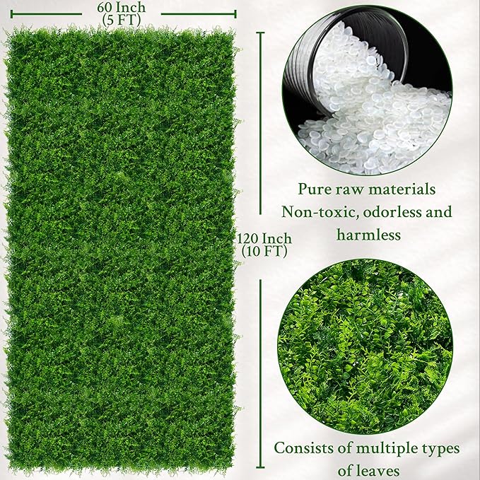 ODTORY Artificial Plants Hedge Wall Panels：60x120 Inch UV-Anti Greenery Boxwood