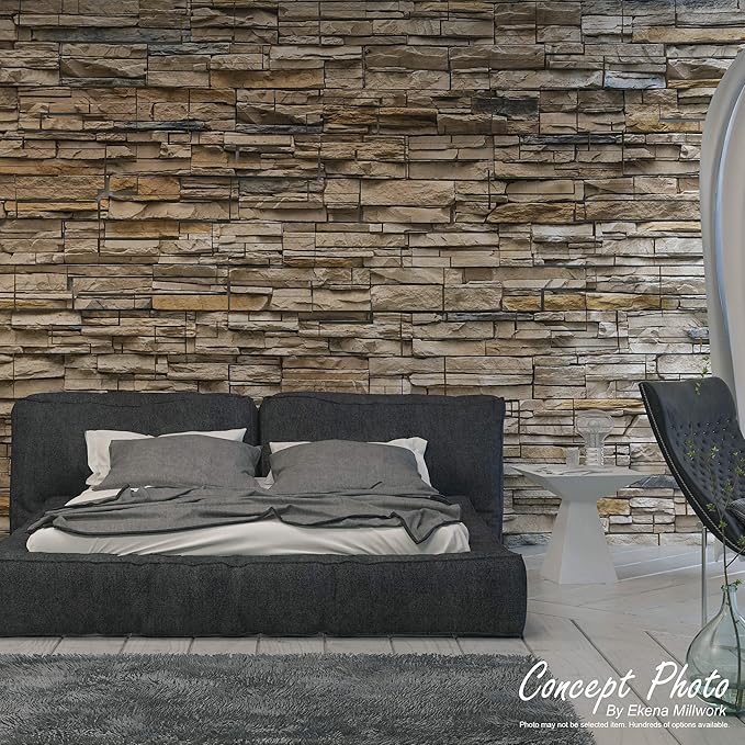 Ekena Millwork 48 5/8"W x 24 3/4"H x 1 1/4"D Cascade Stacked Stone, StoneWall