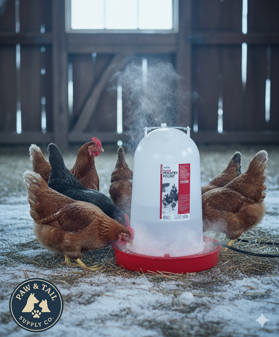 API Heated Chicken or Bird Waterer Heated Poultry Waterer, 3 Gallon