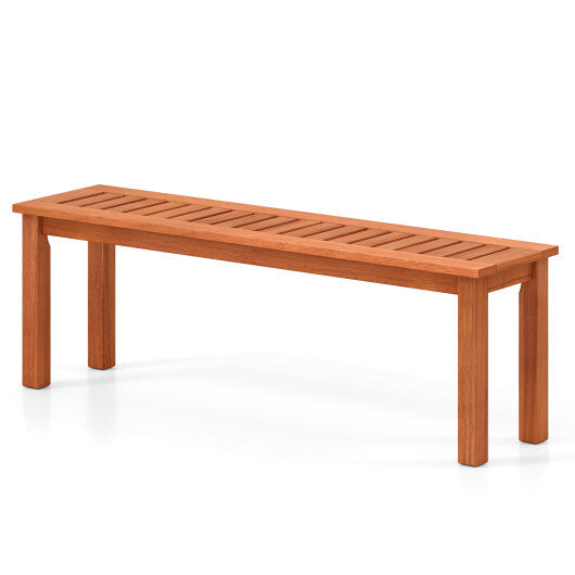 47 Inch Patio Wood Bench with Slatted Seat 2-Person