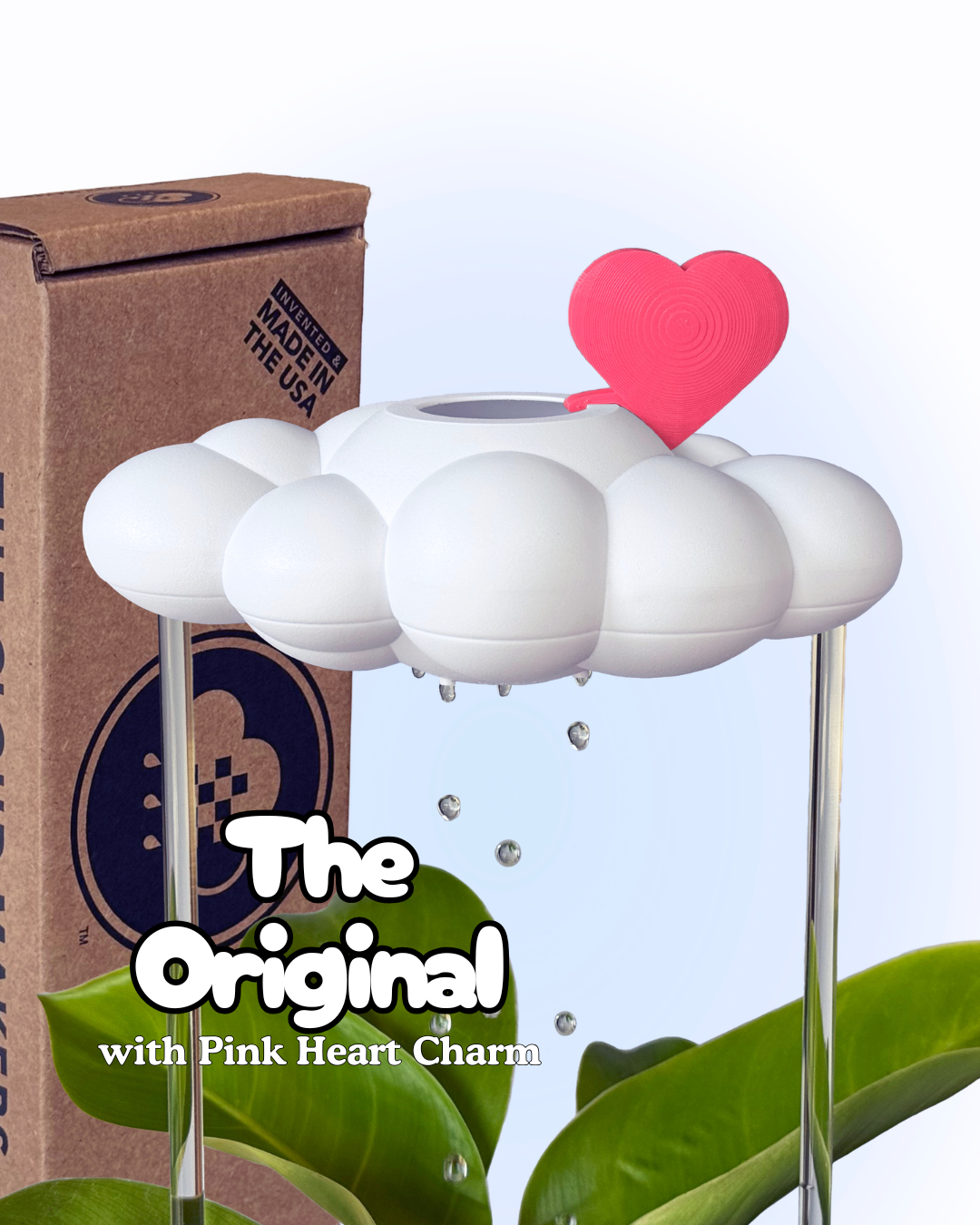 Original Dripping Rain Cloud with Pink Heart Charm