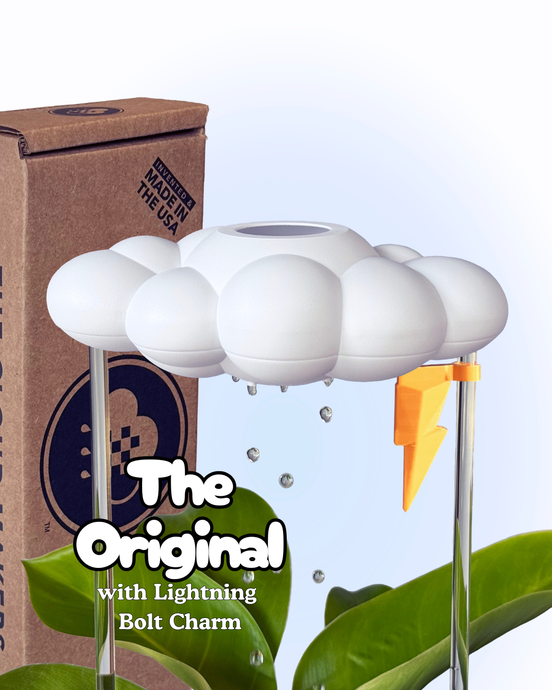 Original Dripping Rain Cloud with Lightning Bolt Charm