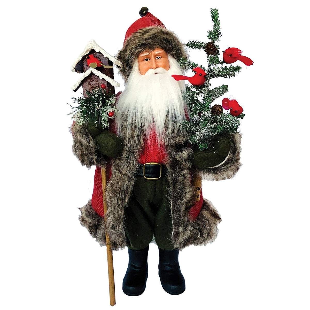 Claus and His Cardinals Figurine - 15 Inch